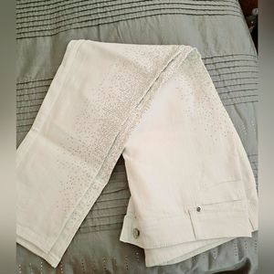 Chico's So Slimming White Jeans with Silver Studs